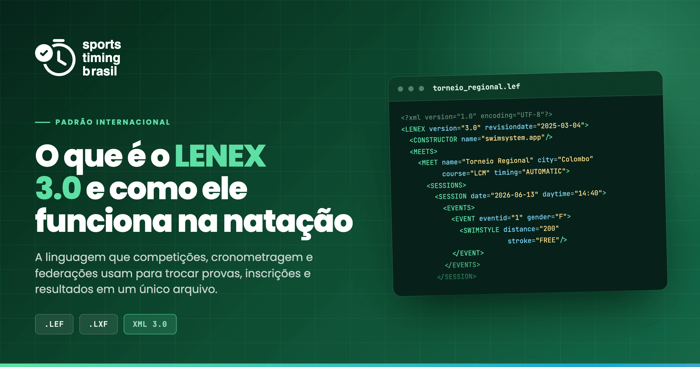 O que é o LENEX 3.0 e como ele funciona na natação!